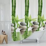 Duş Perdesi-Yeşil Banyo Perdesi 180x200cm Küvet Perdesi, Tek Kanat Duşakabin Perdesi Halkalı Perde