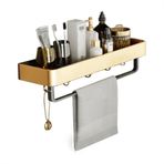 Duş Rafı Düzenleyici, Havlu Askılı Duş Rafı, Kancalı Duvara Monte Duş Düzenleyici, Banyo Mutfak için Modern Alüminyum Duş Rafı Duş Rafı(50cm)