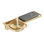 Duş Rafı Düzenleyici, Wall Mounted Batahroom Rack, Modern Plastic Toilet Shelf with Stainless Steel Ashtray, No Drilling Toilet Storage Rack Space Saving Bathroom Storage Duş Rafı(Gold)