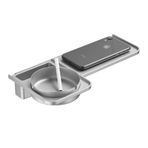 Duş Rafı Düzenleyici, Wall Mounted Batahroom Rack, Modern Plastic Toilet Shelf with Stainless Steel Ashtray, No Drilling Toilet Storage Rack Space Saving Bathroom Storage Duş Rafı(Silver)