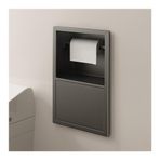 Duş rafı, su geçirmez paslanmaz çelik, entegre çöp kutusu, gömme duvar organizatörü, fayans gerekmez, 23 x 17 x 12 cm, gri, banyo için Nizer Solution