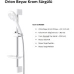 Duş Seti Sürgülü, Orion, Beyaz Krom