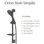 Duş Seti Sürgülü, Orion, Siyah