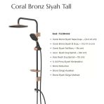 Duş Seti Tall Tepe, Coral, Su Akışı: 1+1, Siyah Bronz