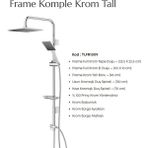 Duş Seti Tall Tepe, Frame, Su Akışı: 1+1, Krom
