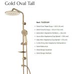 Duş Seti Tall Tepe, Gold Oval, Su Akışı: 1+1, Gold/altın