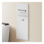 Duş ve Banyo için bu Paslanmaz Çelik Gömme Duvar Rafı, Entegre Çöp Kovası ve Dahili Depolama (Beyaz, 52 x 20 x 13,5 cm), İdeal Bir Yer Tasarrufu Çözümüdür
