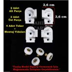 Duşakabin Plastik Kapı Yedek Parçası Duşakabin Tekeri 2.1 x 2.6 x 3.6 CM Beyaz