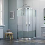 dusakabincim Nova Flow Oval Duşakabin 90x100 Cm Şeffaf cam