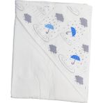 Düşler Bebe Tülbentli Bebek Banyo Havlusu Şemsiye Desen 75X85 cm - 75 x 85 cm - Açık Mavi