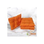 DÜŞLER EV TEKSTİLİ 4 Adet Turuncu Pofidik Su ve Leke İtici Bağcıklı Sandalye Minderi 40x40 cm