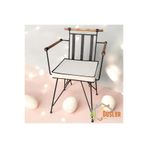 DÜŞLER EV TEKSTİLİ 40x40 Krem Su ve Leke İtici Fermuarlı Bağcıklı Siyah Biyeli Sandalye Minderi 5 cm