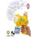 Düşler Oyuncak Dünyası Işıklı Pilli Labubu Karakterli Köpük Baloncuk Tabancası - Bubble Baloncuk Suyu Hediyeli-Labubu - Sarı