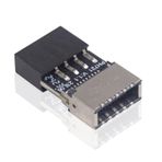 Duttek USB 2.0 - USB 3.2 Gen 1 Başlık Adaptörü, Ön Panel Konektörü Anakart USB 9Pin Dişi Tip-E (A-Key) Dişi PC'nin Ön Panelindeki USB C Bağlantı Noktalarını Genişletmek için