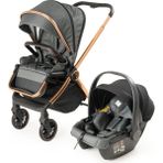 Duux Pro Max2 I-Size Çift Yönlü Kolay Katlanabilen Su Geçirmeyen Travel Sistem Bebek Arabası Black Yağmurluk Yanında Black - Green
