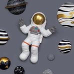 Duvar Aksesuarı Astronot Obje Beyaz Gold