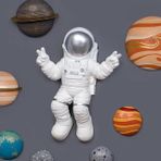 Duvar Aksesuarı Astronot Obje, Beyaz Silver