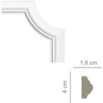 Duvar Çıtası Köşe, 4 Cm, Klasik, (40X18 mm Çıta ile Uyumlu), Polistren, Boyanabilir