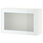 Duvar dolabı, beyaz-buzlu cam, 60x22x38 cm, GLASSVIK