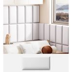 Duvar Dolgusu, 3D Çarpışma Önleyici Duvar Dolgusu - Yatak Odası ve Dinlenme Odası için Kendinden Yapışkanlı Dekoratif Paneller, 3 cm Kalın Başlık/Duvar Çıkartmaları, Beyaz, 60 x 50 cm - Güvenlik ve