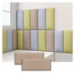 Duvar Dolgusu, 3D Döşemeli Duvar Panelleri - 2'li Set Açık Kahverengi, Kumaş Çarpışma Önleyici Dolgu, Soyma ve Yapıştır Çocuk Yatak Odası Dekoru için Duvara Monte Başlık