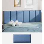 Duvar Dolgusu, 3D Koyu Mavi Çarpışma Önleyici Duvar Dolgusu - 60x50 cm Yatak Odası ve Dinlenme Odası için Kendinden Yapışkanlı Dekoratif Paneller, 3 cm Kalın Başlık/Duvar Çıkartmaları