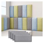 Duvar Dolgusu, 4'lü Set Yumuşak Kumaş 3D Duvar Paneli, Soyma ve Yapışma Önleyici Dolgu, Çocuk Yatak Odası Dekoru için Gri Başlık, Çocuk Odası ve Oyun Odası için Şık Duvar Sanatı