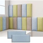 Duvar Dolgusu, Açık Mavi 3D Çarpışma Önleyici Duvar Dolgusu - 2 adet Yumuşak Döşemeli Kumaş Panel, Soyma ve Yapıştırma Kreş Duvar Koruyucu, Çocuk Yatak Odası Başlığı Güvenlik Çözümü