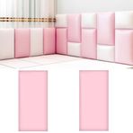 Duvar Dolgusu, Çocuk Duvar Pedi - Paneller Dolgulu Başlık Çıkartmaları, 2'li Paket, Yatak Odası Dekorasyonu için 3D Duvar Çıkartmaları, Pembe 30 x 60