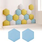 Duvar Dolgusu, Çocuk Odası ve Yatak Odası Dekorasyonu için 2 Kendinden Yapışkanlı Mavi Altıgen Panel, Yumuşak Darbeye Dayanıklı Duvar Dekoru, Altıgen Başlık Panelleri 20 x 23