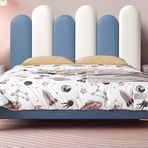 Duvar Dolgusu, Çocuk Yatak Başlıkları Duvar Paneli - Kendinden Yapışkanlı 3D Yumuşak Duvar Çıkartmaları, Çocuk Odası Dekoru için Döşemeli Dolgu, Koyu Mavi, 160x50 cm, Çocuk Odası ve Oyun Alanı için