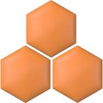 Duvar Dolgusu, Çocuklar için 3D Altıgen Çarpışma Önleyici Duvar Dolgusu - 3'lü Set Soyulabilir ve Yapıştırılmış Döşemeli Panel, Yatak Odası ve Oturma Odası için Şık Yatak Başlığı Dekoru (Turuncu, 25 x