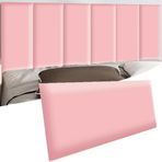 Duvar Dolgusu, Çocuklar için 3D Çarpışma Önleyici Duvar Dolgusu - Kendinden Yapışkanlı Pembe Duvar Panelleri, 7.8"x19.7" Soyma ve Yapıştırma Dekoru, Yumuşak Yatak Başlığı Yastığı, Çocuk Odası
