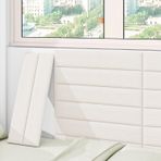 Duvar Dolgusu, Çocuklar için 3D Soyma ve Yapışma Çarpışma Önleyici Duvar Dolgusu - Döşemeli Başlık ve Tatami Duvar Çıkartmaları, Çocuk Yatak Odaları için 8 Adet Kış Beyaz Paneller