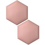 Duvar Dolgusu, Kendinden Yapışkanlı 3D Altıgen Duvar Panelleri - Çocuk Odaları ve Oturma Odası için Dekoratif Çarpışma Önleyici Dolgu - 2'li Paket Koyu Pembe, 25x29 cm - Şık Duvar Dekoru
