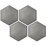 Duvar Dolgusu, Kendinden Yapışkanlı 3D Altıgen Duvar Panelleri - Çocuk Odaları ve Oturma Odası için Dekoratif Çarpışma Önleyici Dolgu - 4'lü Paket Koyu Gri, 25 x 29 cm - Şık Duvar Dekoru
