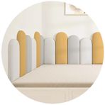 Duvar Dolgusu, Kendinden Yapışkanlı 3D Duvar Panelleri Başlık - Yatak Odası ve Oyun Odası için Kalınlaştırılmış Çocuk Odası Dolgusu, Çarpışma Önleyici Duvar Dekoru (Sarı, 80x55cm) - Çocuklar için