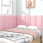 Duvar Dolgusu, Kendinden Yapışkanlı 3D Duvar Pedi - Yurt ve Çocuk Odaları için Yumuşak Darbeye Dayanıklı Köşe Koruyucular, Dolgulu Duvar Panelleri (Pembe, 80 x 50 cm) - Güvenli Dekorasyon ve