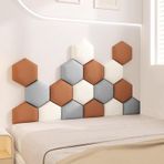 Duvar Dolgusu, Kendinden Yapışkanlı Dolgulu Duvar Panelleri - Çarpışmaya Karşı 3 cm Kalın Altıgen Yumuşak Çanta Dolgusu, Duvara Monte Başlık, Yatak Odası Duvar Dekoru (C, 180x105cm)