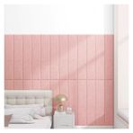 Duvar Dolgusu, Kendinden Yapışkanlı Kaplamalı Duvar Panelleri - Başlık ve Şok Koruması için Yumuşak Köpük Dolgu, 70 x 23 cm, Pembe, 6 Parça - Zarif Dekorasyon Çözümü