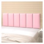 Duvar Dolgusu, Kendinden Yapışkanlı Paneller Açık Pembe Deri Efektli Yatak Başlığı - Modern Yatak Odası için 3D Darbeye Dayanıklı Duvar Pedi, 150 x 50 cm, Kolay Kurulum,