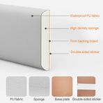 Duvar Dolgusu, Soyma ve Yapıştır Döşemeli Başlık Panelleri, Kendinden Yapışkanlı 3D Duvar Dolgusu, Çarpışma Önleyici Sünger Çıkartmaları, Gri, 30x60 cm, Yatak Odası Dekoru için 8'li Set