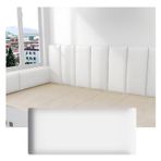 Duvar Dolgusu, Soyma ve Yapıştır Döşemeli Duvar Panelleri - Su Geçirmez PU Başlık ve Yatak Odaları, Kreşler, Dans Kulüpleri için 3D Duvar Dekoru - Beyaz, 160x50 cm, Kolay Kurulum