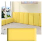 Duvar Dolgusu, Soyma ve Yapıştır Döşemeli Duvar Panelleri, Su Geçirmez PU Başlık, Yatak Odaları, Kreşler ve Dans Kulüpleri için 3D Duvar Dekoru - Sarı, 140x50 cm Dolgu