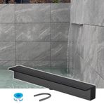 Duvar gömme şelale, bahçe, akvaryum için - Metal çeşme dekorasyonu, 30 – 183 cm genişliğinde, çıkış 95 cm/37,4 inç, siyah su çeşmesi kutusu
