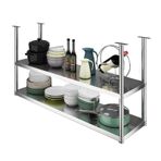 Duvar için Yüzer Raflar, Tavana Monte Tencere Tava Rafı 304 Çelik Depolama Rafı, itchen Dekorasyon Depolama ve Teşhir Yarışı, Şarap Şişesi Tutacağı Metal Stand (80 x 35 x 80 cm)