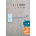 Duvar Kancası 15 Cm Duvar ve Suntaya Monte Askı Vidalı Kanca Raf Kancası Raf Askısı Aksesuar Tel (50)
