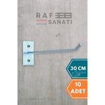Duvar Kancası 30 Cm Duvar ve Suntaya Monte Askı Vidalı Kanca Raf Kancası Raf Askısı Aksesuar Tel (10)