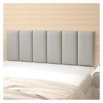 Duvar Koruyucu, Modern ve Yapışkanlı Açık Gri Döşemeli Deri Başlık Panelleri - Yatak Odası Dekorasyonu için Çarpışma Önleyici 3D Duvar Koruması (120 x 60 cm)