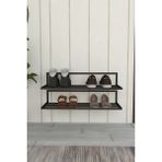 Duvar Montajlı Metal Ayakkabılık 2 Parçalı Ayakkabı Düzenleyici Antre & Hol Toparlayıcı 22X70X20 cm - Siyah